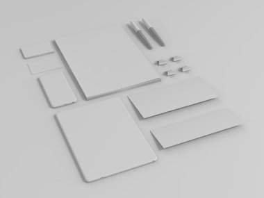 Gri marka Mockup ayarlayın. İş şablonu