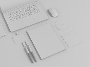 Gri marka Mockup ayarlayın. İş şablonu