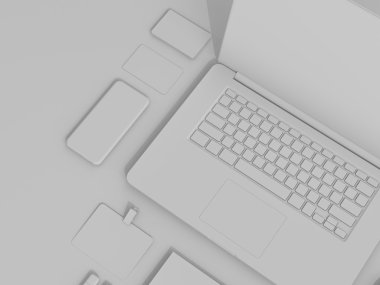 Gri marka Mockup ayarlayın. İş şablonu