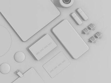 Gri marka Mockup ayarlayın. İş şablonu