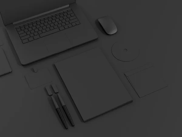 Set di Black Branding Mockup. Modello di business — Foto Stock