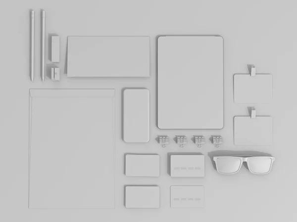 Gray Branding Mockup set. Plantilla empresarial — Foto de Stock