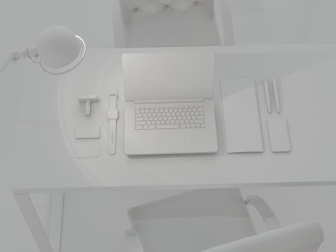 Mockup şablonu. Marka unsurları üzerinde gri arka plan belirleme