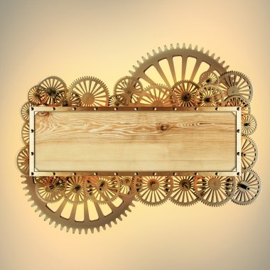 Stilize mekanik steampunk kolaj. Metal çerçeve ve clockwork ayrıntılarını yapılan.