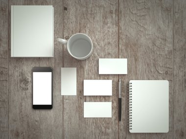 Mockup iş şablonu. Öğeleri için marka kimliğini ayarla