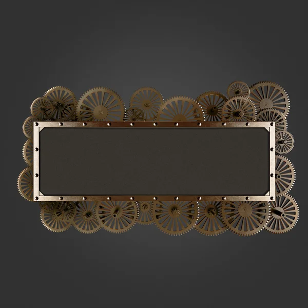 Collage steampunk meccanico stilizzato. Realizzato con telaio in metallo e dettagli dell'orologio . — Foto Stock