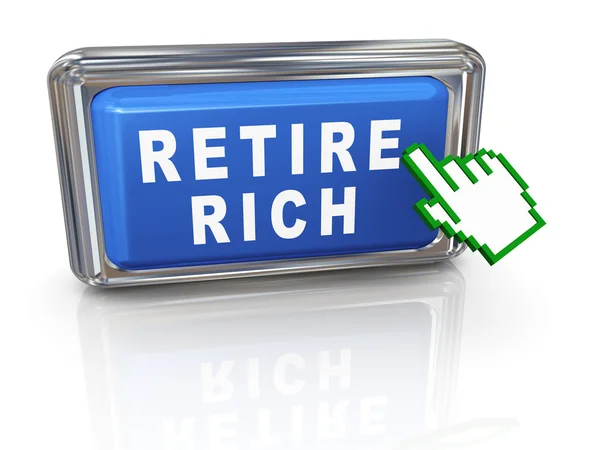 3d hand cursor retire rich — Stock Photo, Image