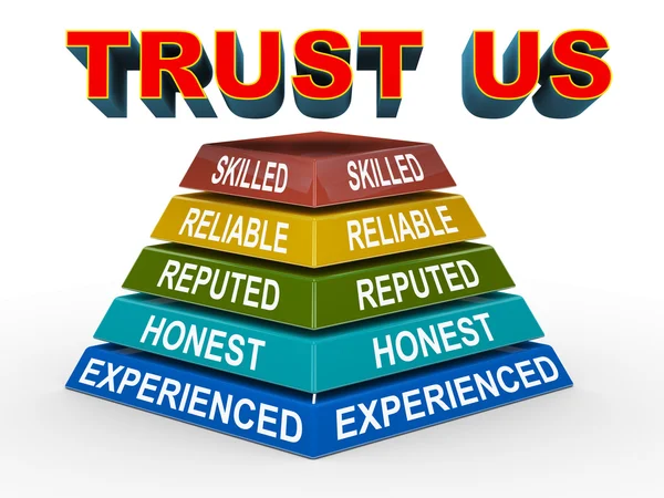 3d trust us concept pyramid — Stock Photo, Image