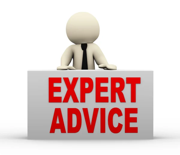 3d man - expert advice — Stock Photo, Image