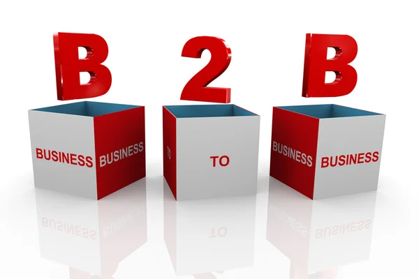 3d box di b2b - business to business — Foto Stock