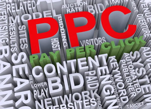 Concepto 3d de ppc - pago por clic — Foto de Stock