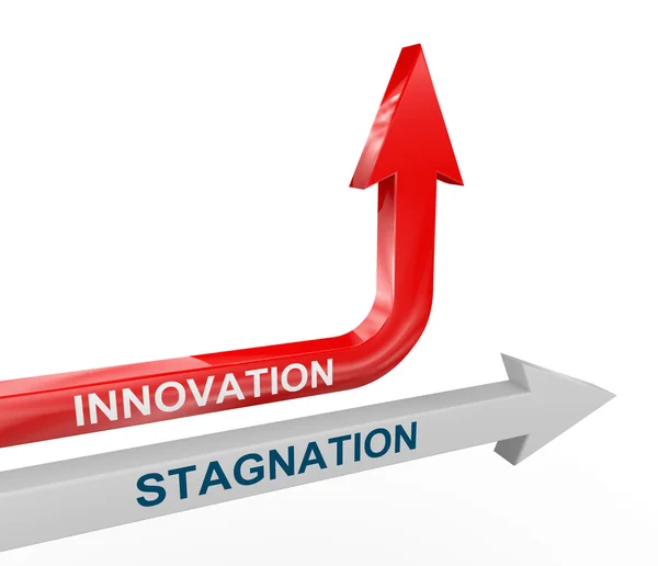 3d stagnation and innovation arrows — Stock Photo, Image