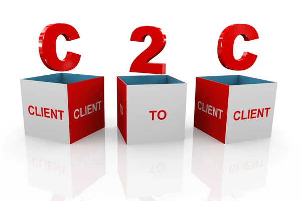 3D-Box von c2c - von Client zu Client — Stockfoto