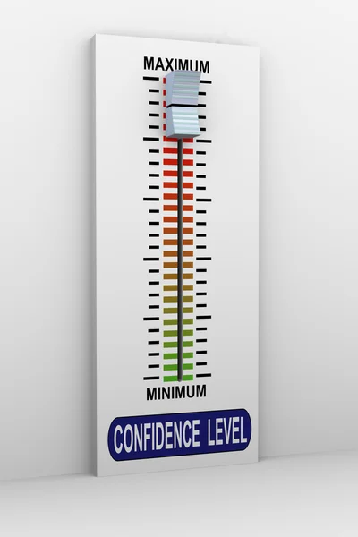 3d mixer button increase confidence level — Stock Photo, Image