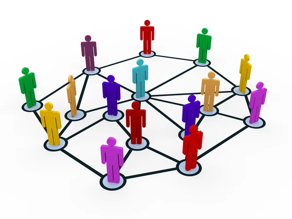 3D sieci komunikacji biznesowej ludzi Obraz Stockowy