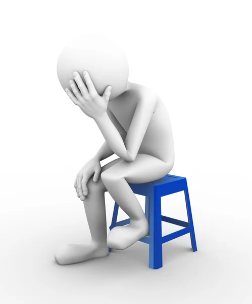 3d depressive traurige Person Illustration — Stockfoto