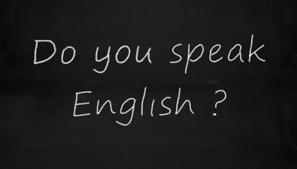 Schoolbord verrichten u spreken Engels — Stockfoto
