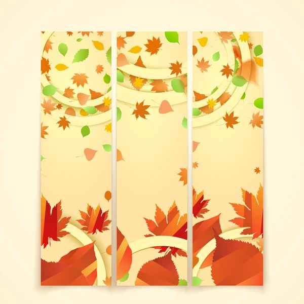 Banner con hojas de otoño — Vector de stock