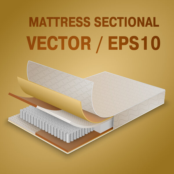 vector mattress section on layers