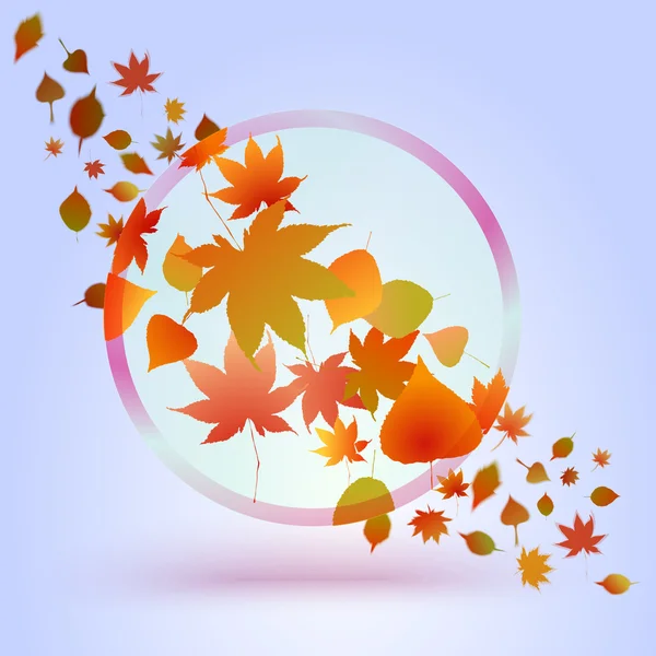 Abstract autumn banner with leaves — Stock Vector