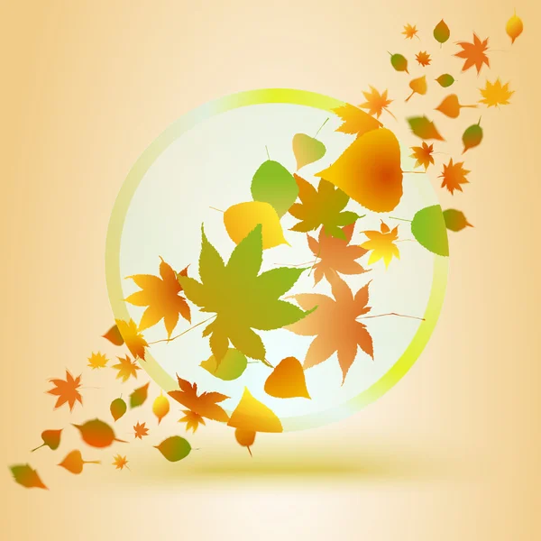 Abstract autumn banner with leaves — Stock Vector