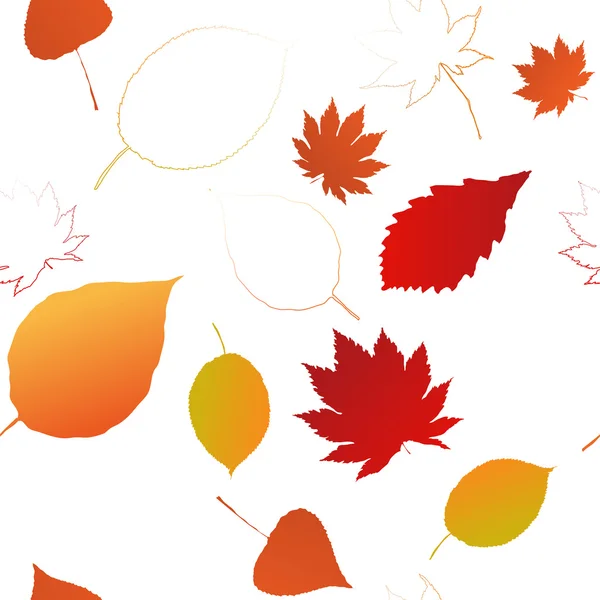 Seamless pattern of autumn leaves. — Stock Vector