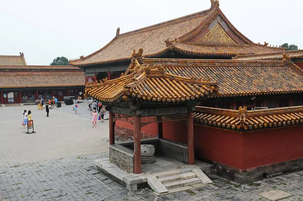 Pékin Chine 2012 Résidents Touristes Visitent Massivement Territoire Cité Interdite — Photo