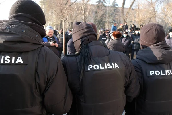 Almaty Kazajstán 2021 Oficiales Policía Restringen Manifestantes Durante Las Elecciones —  Fotos de Stock