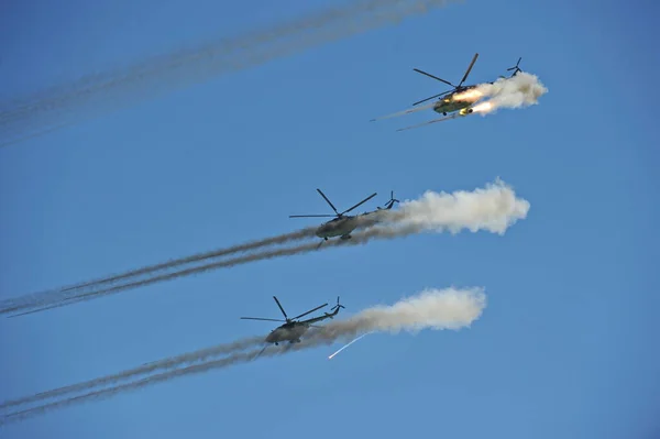Almaty Cazaquistão 2013 Demonstração Equipamentos Especiais Aviação Nas Forças Armadas — Fotografia de Stock