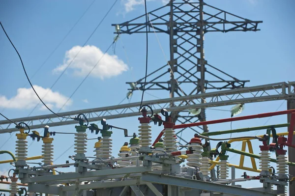Nur Sultan Kazakhstan 2015 High Voltage Power Lines Insulators Stabilizers — Foto Stock