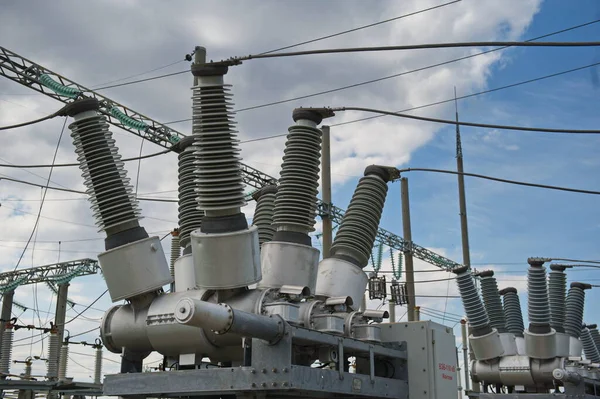 Nur Sultan Kazakhstan 2015 High Voltage Power Lines Insulators Stabilizers — Fotografia de Stock