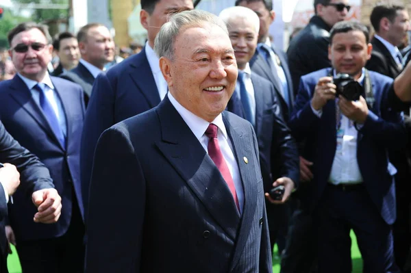 Almaty Kasachstan 2016 Der Ehemalige Kasachische Präsident Nursultan Nasarbajew Bei — Stockfoto