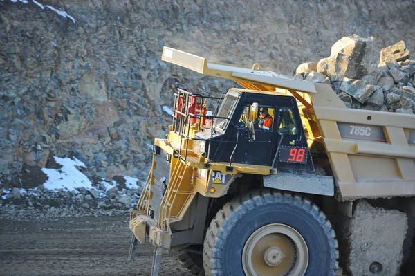 Região Cazaquistão Oriental Cazaquistão 2015 Mineração Descarga Minério Cobre Pedreira — Fotografia de Stock