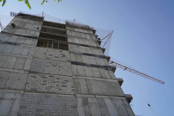 Almaty Kazajstán 2021 Construcción Edificio Residencial Gran Altura —  Fotos de Stock