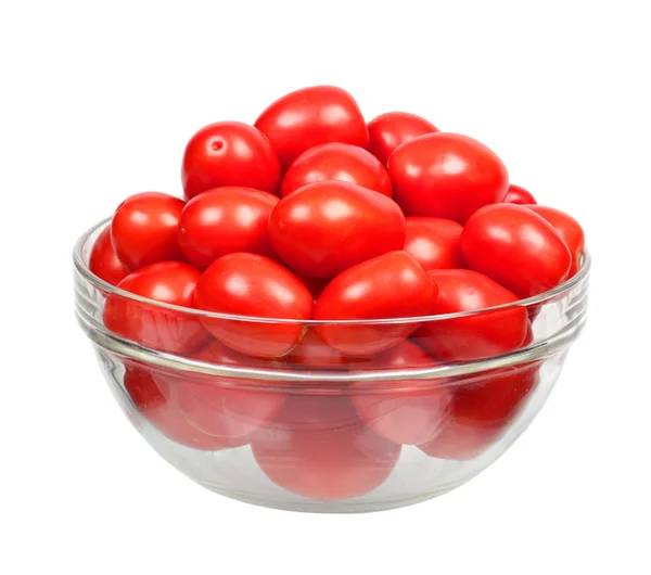 Tomaten im Glasteller — Stockfoto