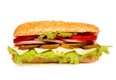 Jambonlu ve peynirli sandviç.