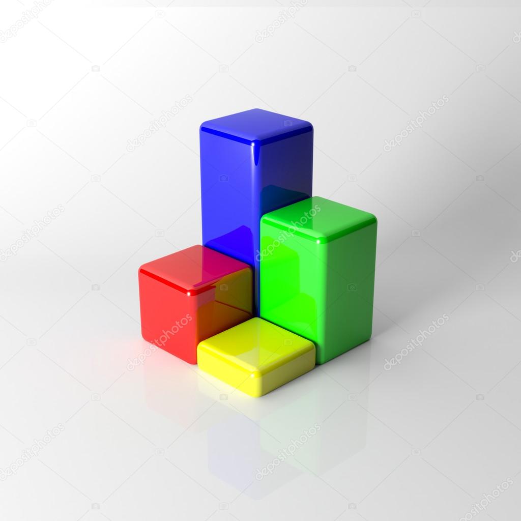 Multi-colored cubes of the 3D schedule