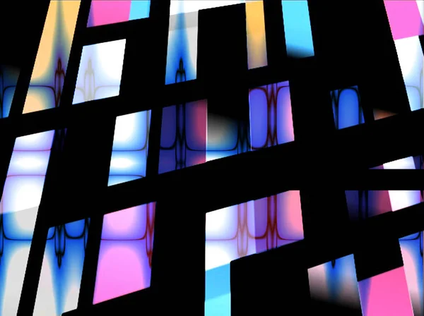 Abstract Reclame Zwart Wit Blauw Roze Dynamisch Driedimensionaal Modern Patroon — Stockfoto