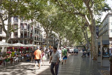 Rambla - bir yaya Caddesi Barcelona merkezi