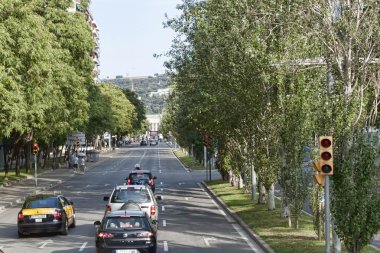 Barcelona sokaklarında trafik