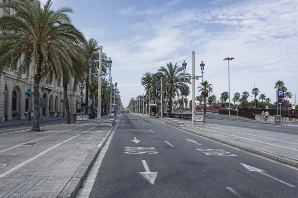 Avenida columbus em barcelona — Fotografia de Stock