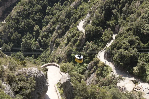 Montserrat до монастиря, автомобіль кабеля — стокове фото