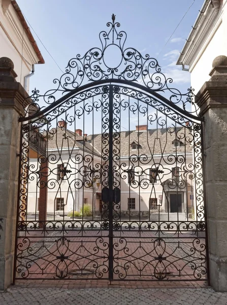 Metal wrought-iron gates — Stock Photo, Image