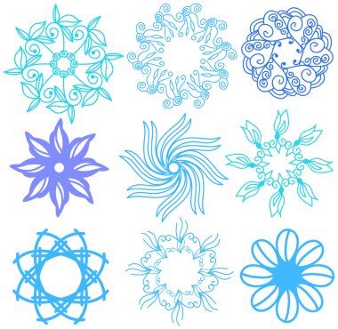 Mavi ve turkuaz süsleme koleksiyonu