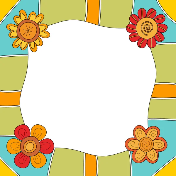 Барвистий фон або рамка з квітами — стоковий вектор