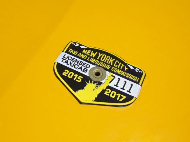 Taxi cab license and medallion, USA clipart