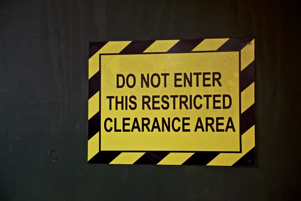 Building site sign, restrict clearance area — Stock Photo, Image