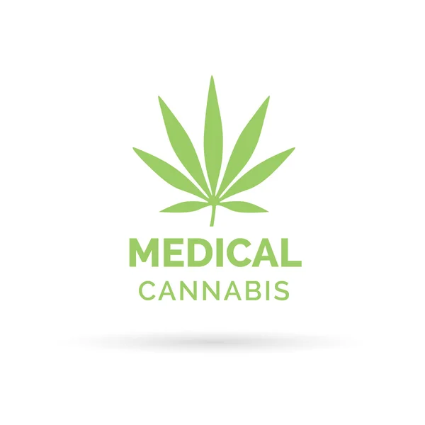 Design icona Cannabis medica con simbolo foglia di canapa Marijuana — Vettoriale Stock