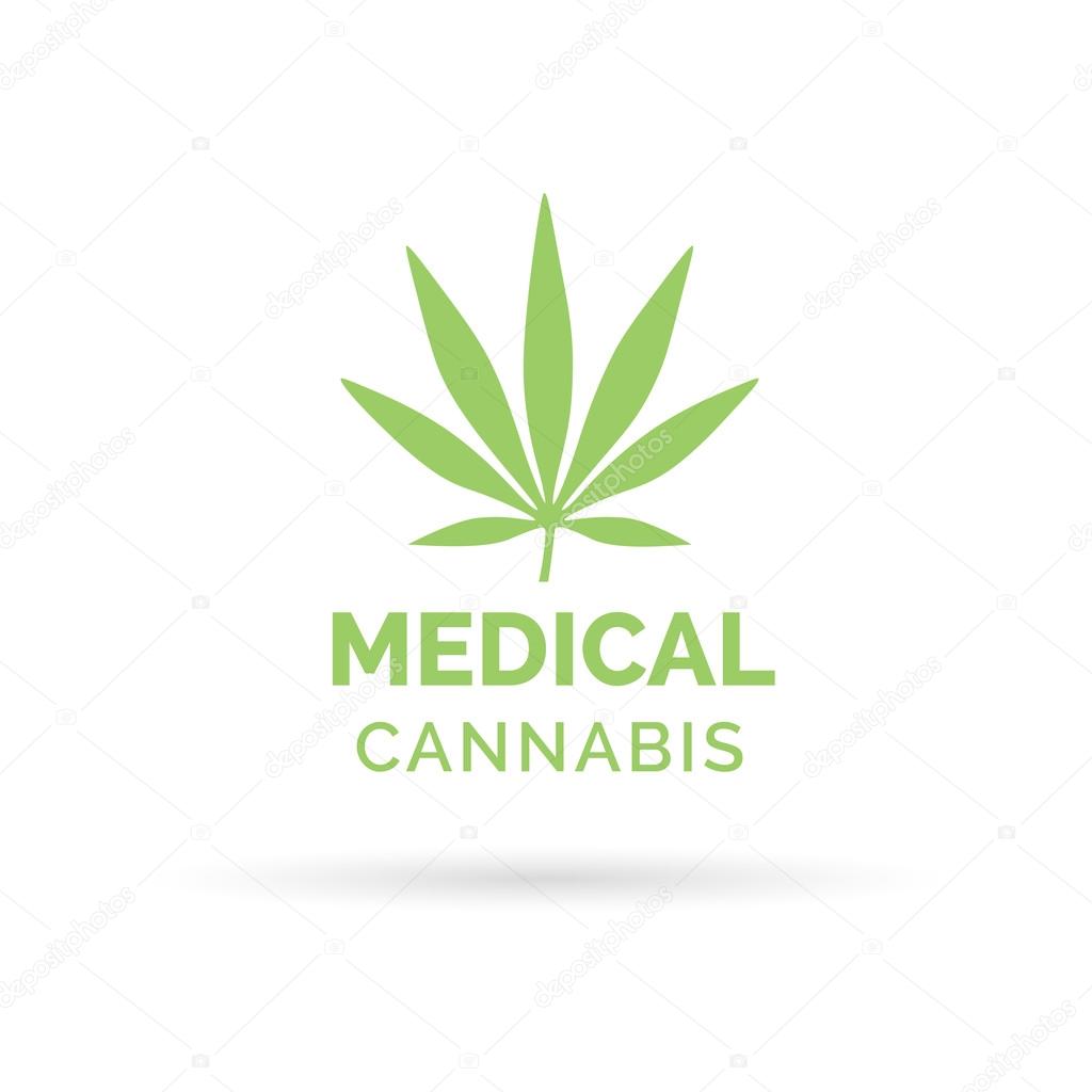 Medical Cannabis icon design with Marijuana hemp leaf symbol. Vector illustration.