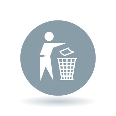 Dispose trash icon. Dispose trash sign. Trash bin symbol. Vector illustration.